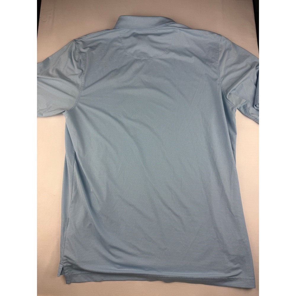 Straight Down Polo Shirt Size M Blue PGA West Performance Microstripe Golf Top - Picture 5 of 5